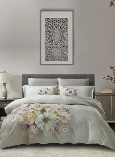 Donetella Digital Print Duvet cover Set, King Size 220x240 cm - 6-Pcs Bed Set, ,Emirate Collection, Microfiber - 1 Duvet Cover, 1 Fitted Sheet, 2 Pillow Shams, 2 Pillowcases (Filler Not Include)