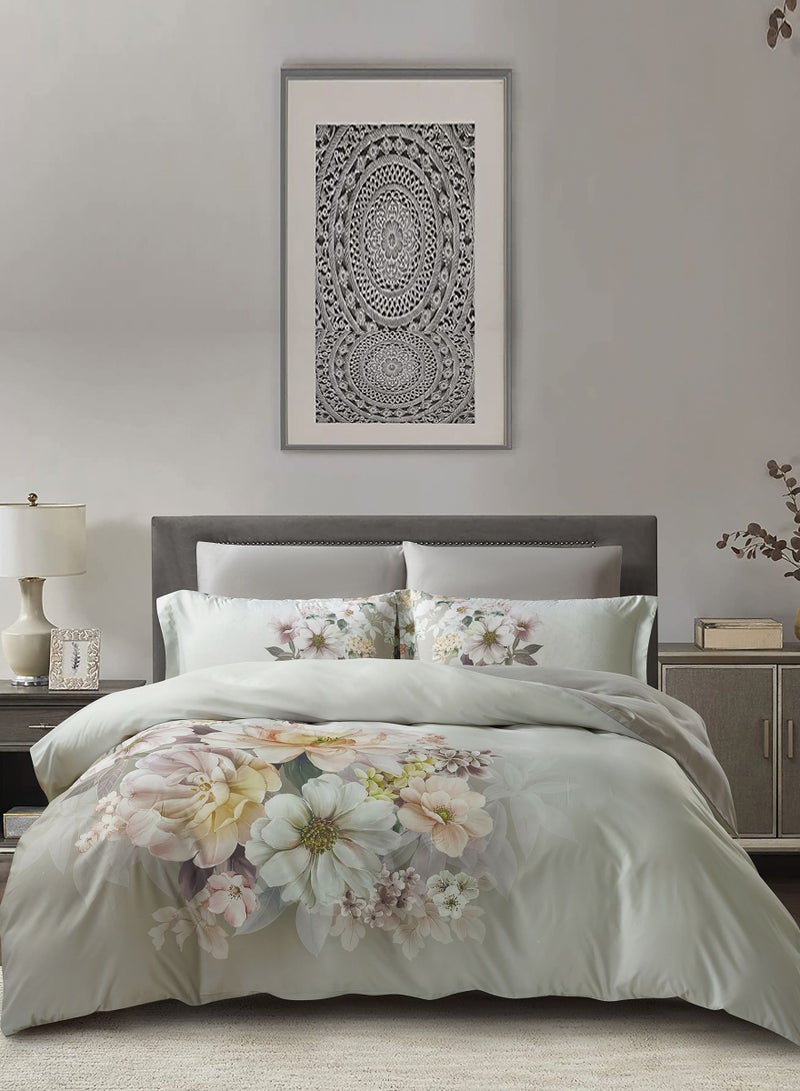 Donetella Digital Print Duvet cover Set, King Size 220x240 cm - 6-Pcs Bed Set, ,Emirate Collection, Microfiber - 1 Duvet Cover, 1 Fitted Sheet, 2 Pillow Shams, 2 Pillowcases (Filler Not Include) - Image 1