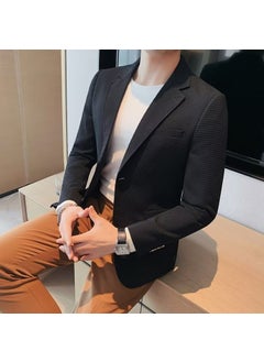 Generic Stylish Waffle Mens Blazer Autumn Slim Fit Casual Suit Jacket X850 White  - Image 2