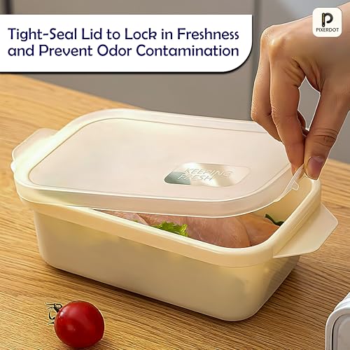 PIXERDOT® Set Of 6 1200ml - Multipurpose Food Storage Container For Kitchen, Airtight & Leakproof, BPA-Free Plastic Food Containers With Lids, Kitchen & Fridge Organizer Storage Container, Food Box - Image 5