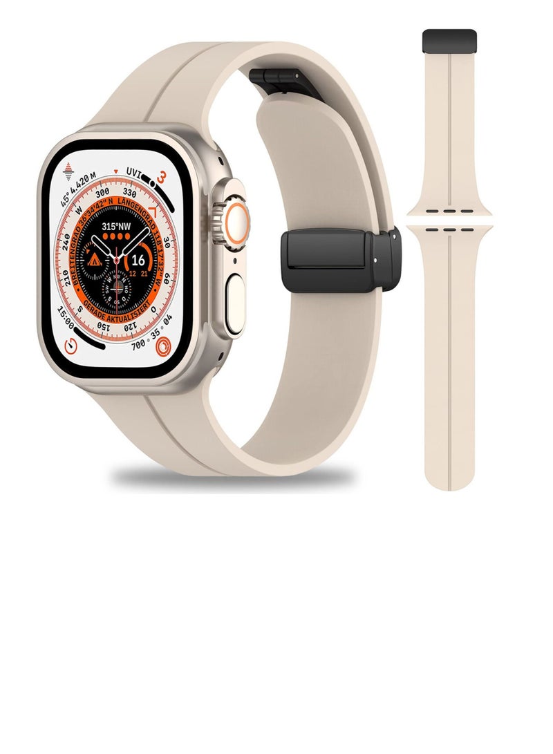 Excefore Silicone Band for Apple Watch, Sport Band Compatible with Apple Watch Band 38mm 40mm 41mm Women Men, Magnetic Soft Silicone Sport Wristbands for iWatch Series 8/7/SE/6/5/4/3/2/1 (Black)  - Image 1