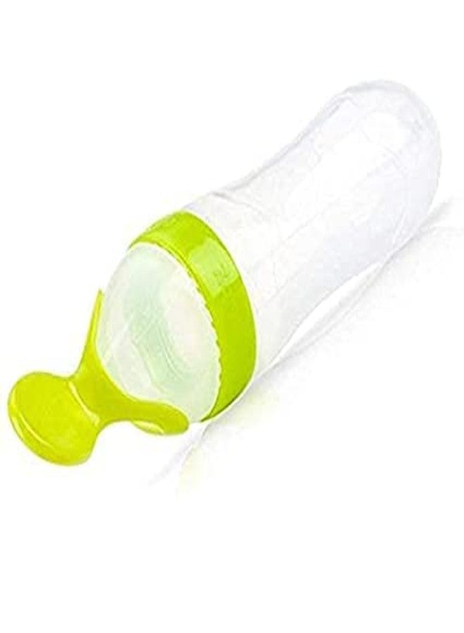 POPREX Newborn Baby Feeding Bottle Toddler Safe Silicone Squeeze Feeding Spoon Milk Cereal Bottle Baby Training Feeder (Random Color/90 ml) (Pink+Green, Pack of 2 - Image 3