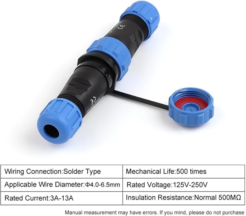 Docking Type Waterproof Connector Set 3 Pin Aviation Socket Cable Wire Flange Nut - Image 2