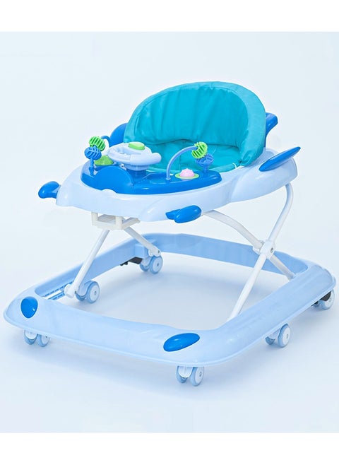 Foldable Soft Cushioned Seat Baby Walker Blue