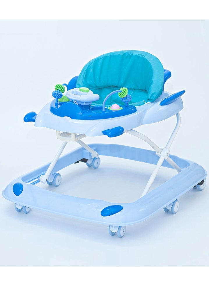 Rally Foldable Soft Cushioned Seat Baby Walker Blue  - Image 1