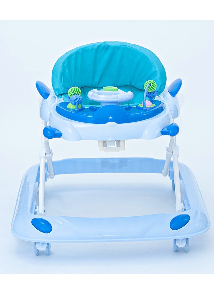 Rally Foldable Soft Cushioned Seat Baby Walker Blue  - Image 2