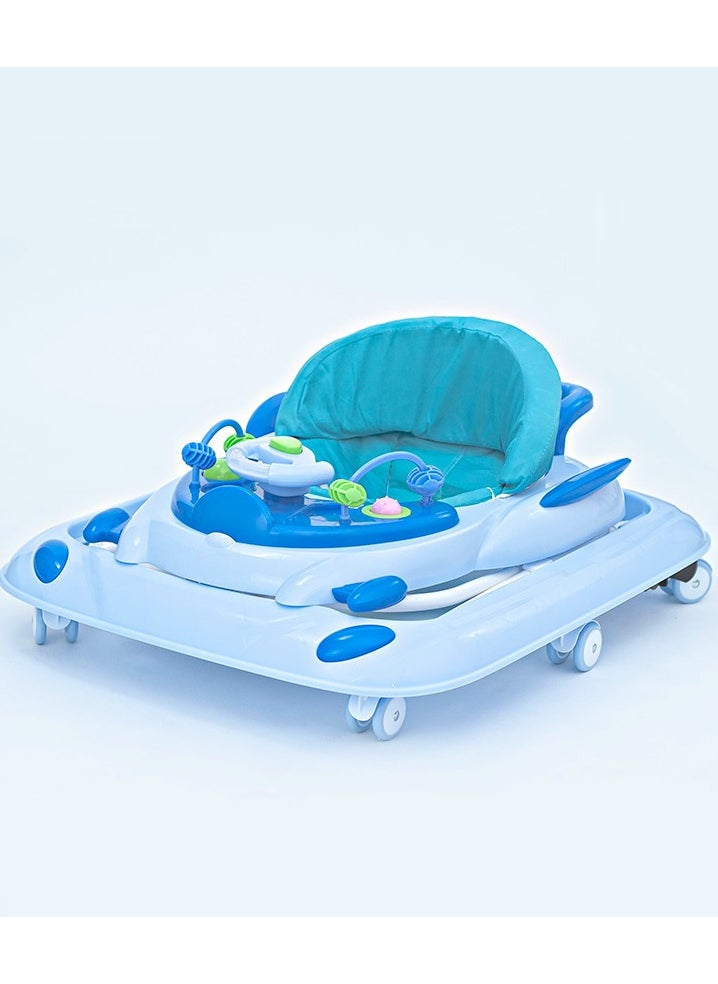 Foldable Soft Cushioned Seat Baby Walker Blue
