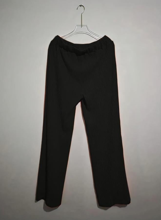 Take Two Black Solid Relaxed T-Shirt and Pants Co-Ords - Image 3