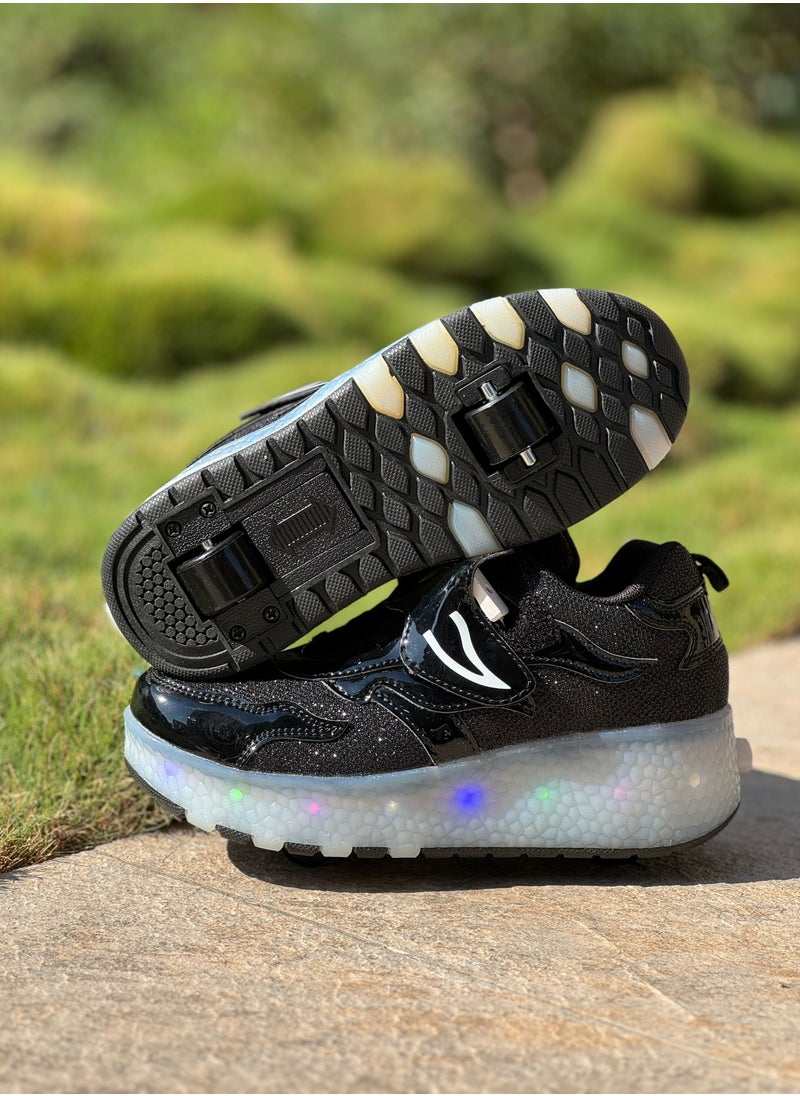 LITTLE ROCKZ LED Flash Light Fashion Shiny Sneaker Skate Heelys Shoes With Wheels And Lightning Sole  - Image 4