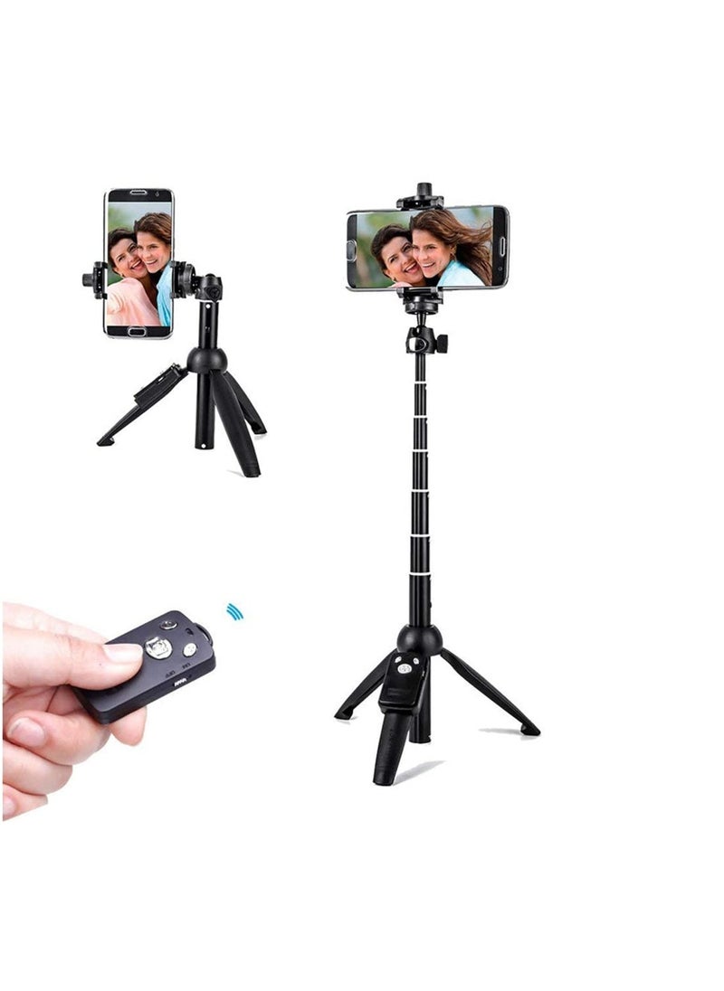 Generic - YT-9928 2-in-1 Mini Desktop Tripod Selfie Stick with Phone holder Remote Controller Max. Load 0.22kg for iPhone 7 7plus Xiaomi Samsung Smartphones - Image 1