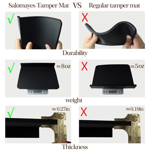 Salomayes Espresso Tamping Mat 8"x6" – Compact Non-Slip Silicone Tamper Mat, Food-Grade Coffee Tamping Station for Home Baristas, Essential Espresso Accessories - Image 4