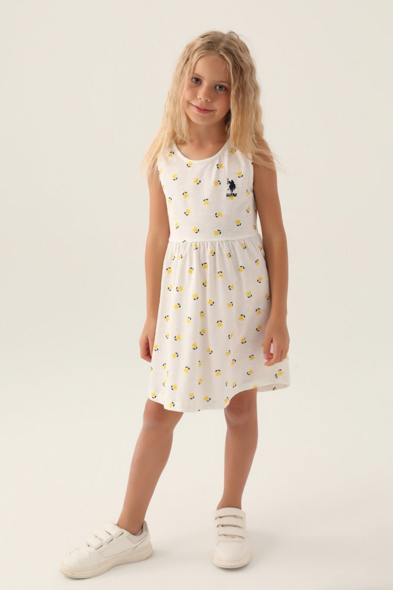 U.S. Polo Assn. Base. Polo Assn Licensed Heart Dress Yellow Girls' Nightgown - Image 1