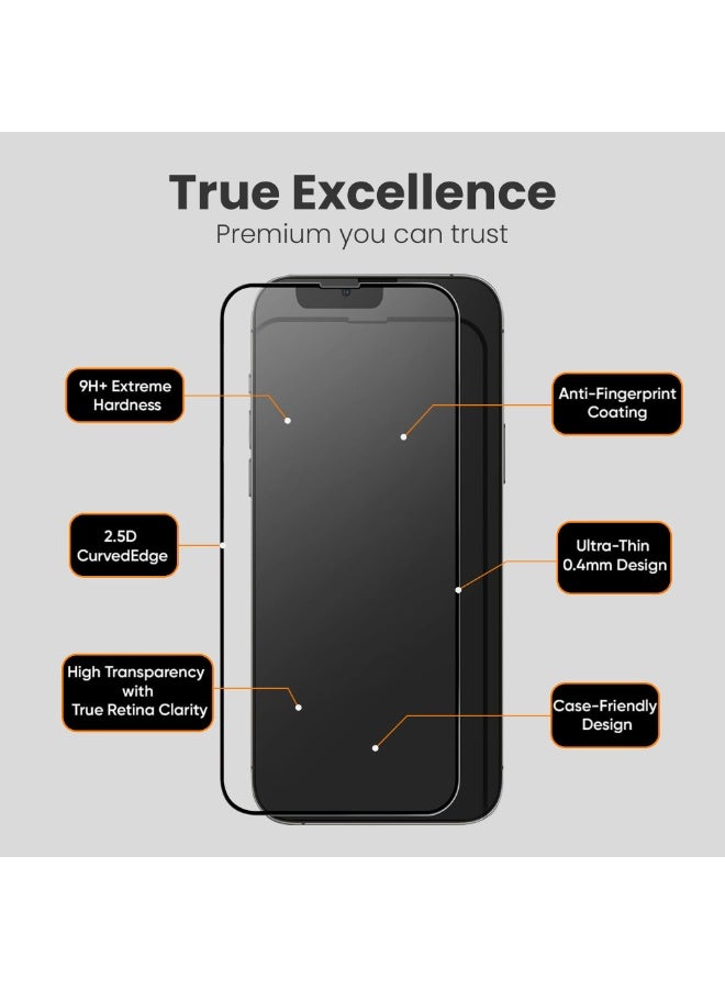 أكسسور  واقي شاشة AKSESORY iPhone 14 Plus مقاس 6.7 بوصة – زجاج مقسى 9H عالي الوضوح، مقاوم للخدوش، سهل التركيب، متوافق مع الأغطية، مقاوم للبقع - Image 3