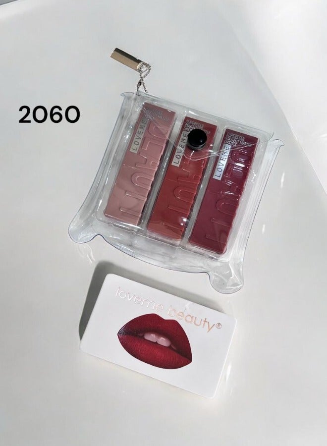 Loveme Beauty 3-Color Cream Lipstick - LS-2060 - Image 3