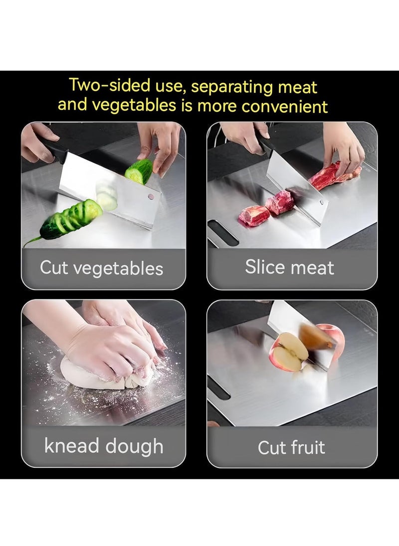 KCDMBUE Cutting Board,Grade 316 Stainless Steel Kitchen Chopping Board, Large Double-Sided Medical Grade 316 Stainless Steel Cutting Board, Vegetable, Fruit, and Meat Cutting Board  - Image 4