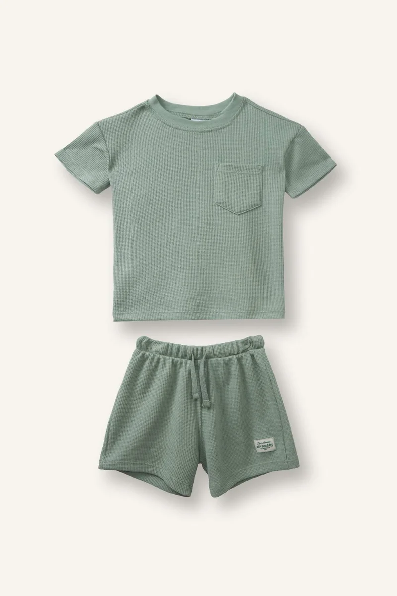 ديفاكتو Baby Boy Waffle 2 Piece Set