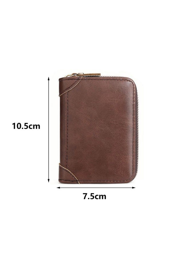 Men and Women Card Holder with Coin Compartment, PU Leather Credit Card Holder with Lots of Space for up to 20 Cards, with RFID NFC Protection - Image 4