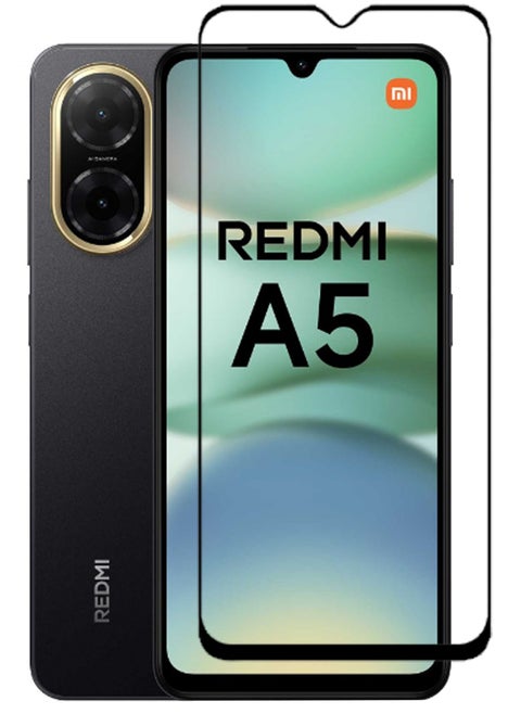 For Redmi A5 - Tempered Glass Screen Protector - Delicate Touch , Higher Transparency , Easy to Install ,Anti-scratch and Bubble-free Screen Protector - Black