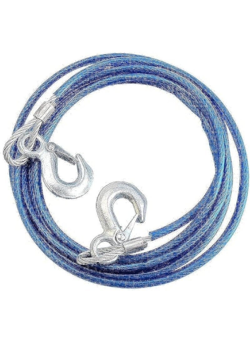 Metal Car Towing Rope K507 – 4M Heavy Duty Wire Cable with Hooks – Strong & Reliable Emergency Car Trailer Rope