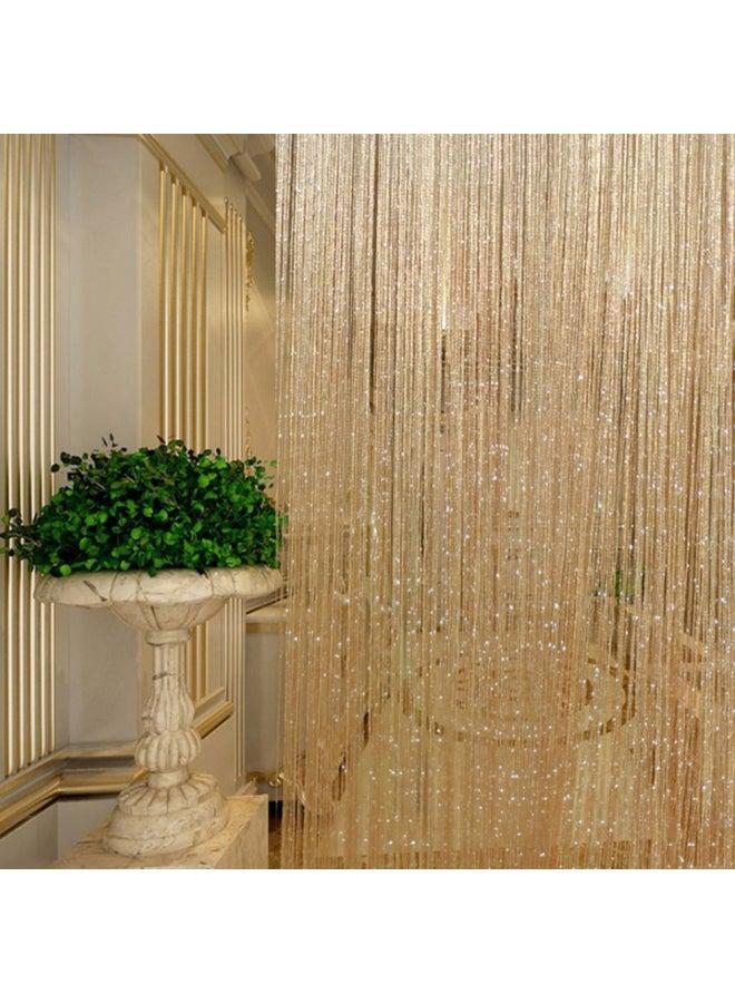 Shiny Tassel String Doorway Curtain Gold 100x200centimeter - Image 2