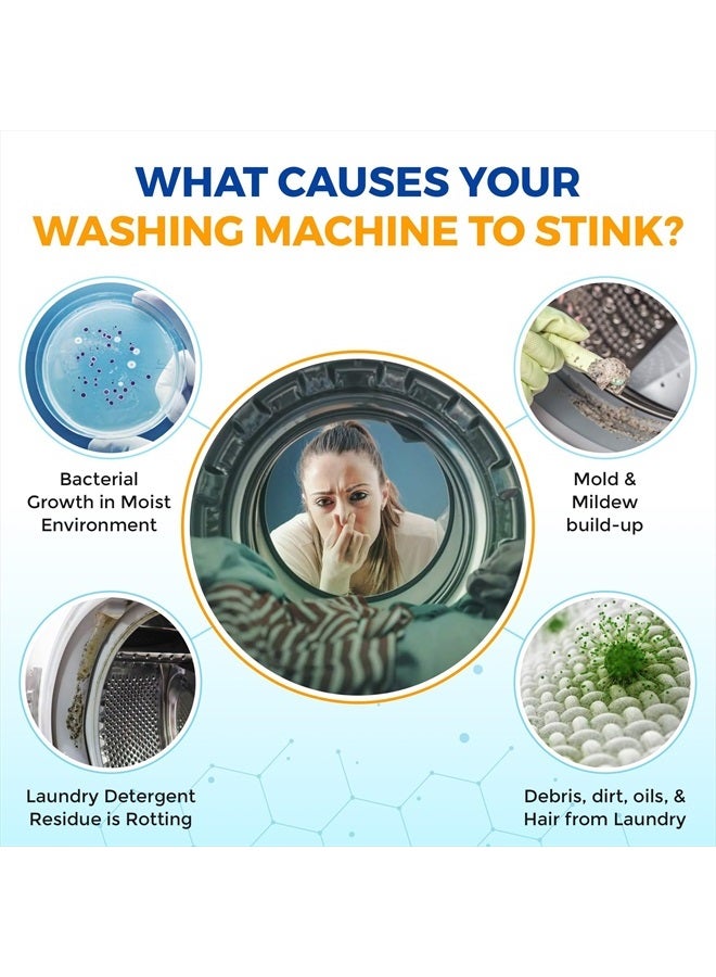 Bastion Washing Machine Cleaner, Deodorizer, & Descaler 6-Pack - Active Deep Cleaning Tablets For HE Front Loader & Top Load Washer, Septic Safe Eco-Friendly - 3 Month Supply - Image 4