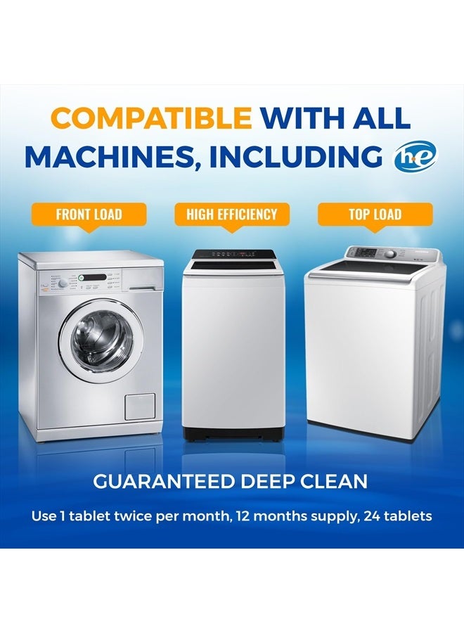 Bastion Washing Machine Cleaner, Deodorizer, & Descaler 6-Pack - Active Deep Cleaning Tablets For HE Front Loader & Top Load Washer, Septic Safe Eco-Friendly - 3 Month Supply - Image 3