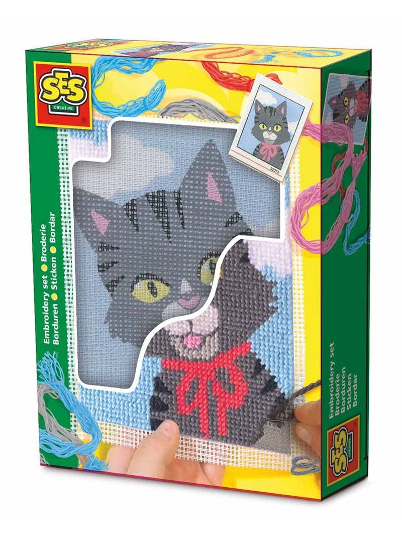 SES Creative SES Creative -  Children'S Embroidery Cat, Multicolour 