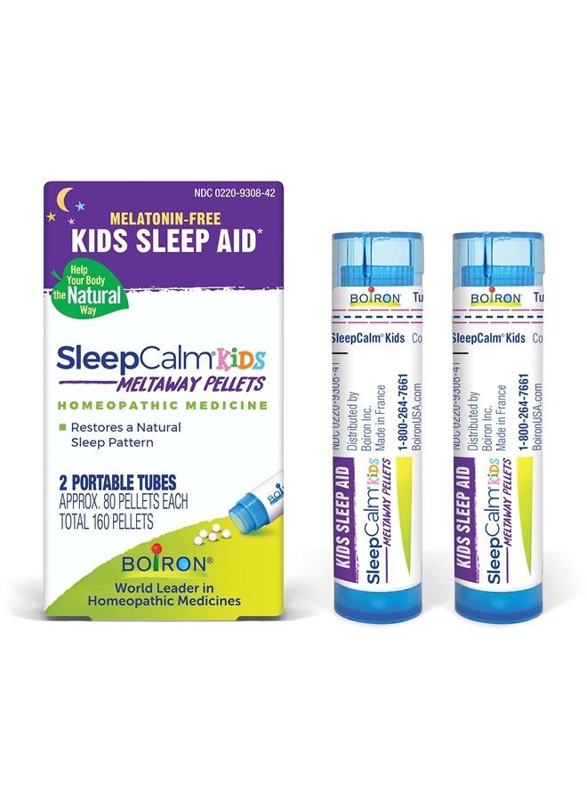 Boiron SleepCalm Kids Sleep Aid for Deep, Relaxing, Restful Nighttime Sleep - Melatonin-Free and Non Habit-Forming - 2 Count (160 Pellets)  - Image 1