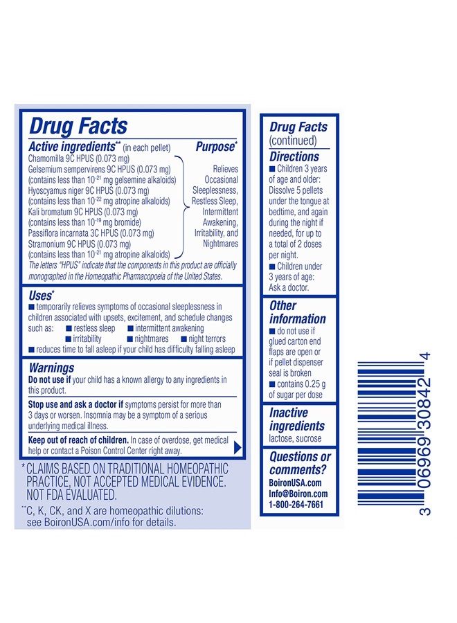 Boiron SleepCalm Kids Sleep Aid for Deep, Relaxing, Restful Nighttime Sleep - Melatonin-Free and Non Habit-Forming - 2 Count (160 Pellets)  - Image 3