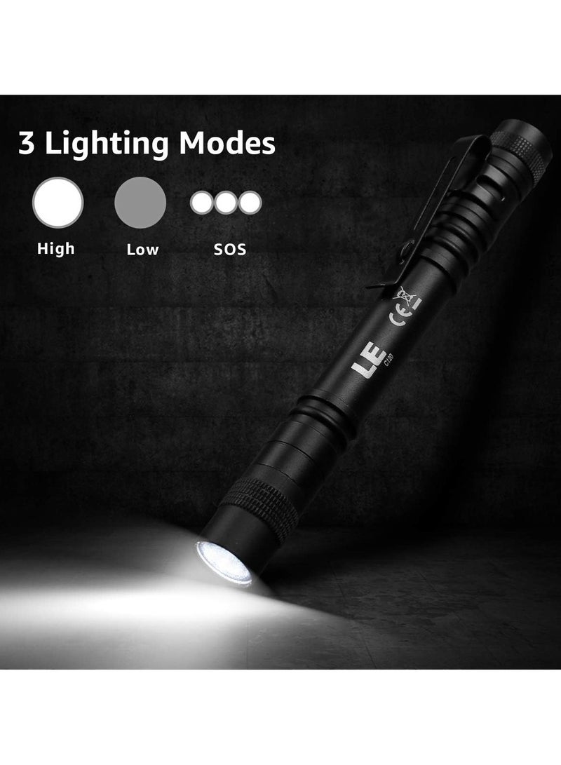 Lepro Flashlight, Torch Light Mini, Pen Flashlight LED, Waterproof Pocket Torch with Clip - Image 3
