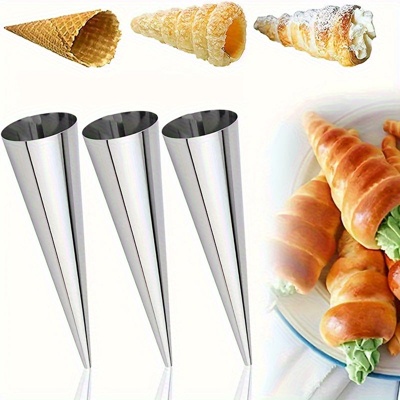 8pcs Stainless Steel Cream Cone Molds Croissant-A Non-Stick Baking Cones for Ice Cream Croissants Pastries Waffles Puffs Heavy-Duty Kitchen Tools - Image 5