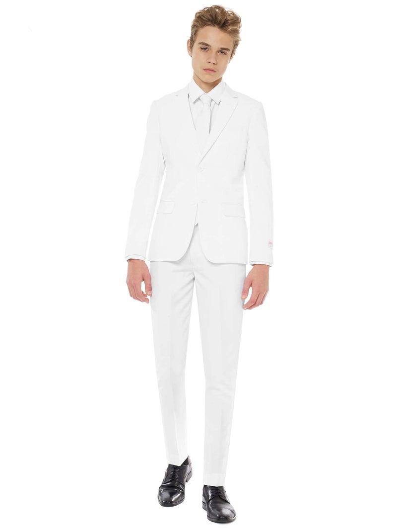 Opposuits Teen Boys White Knight Formal Suit Set Blazer Pants Tie for First Communion Graduation Wedding Special Occasions