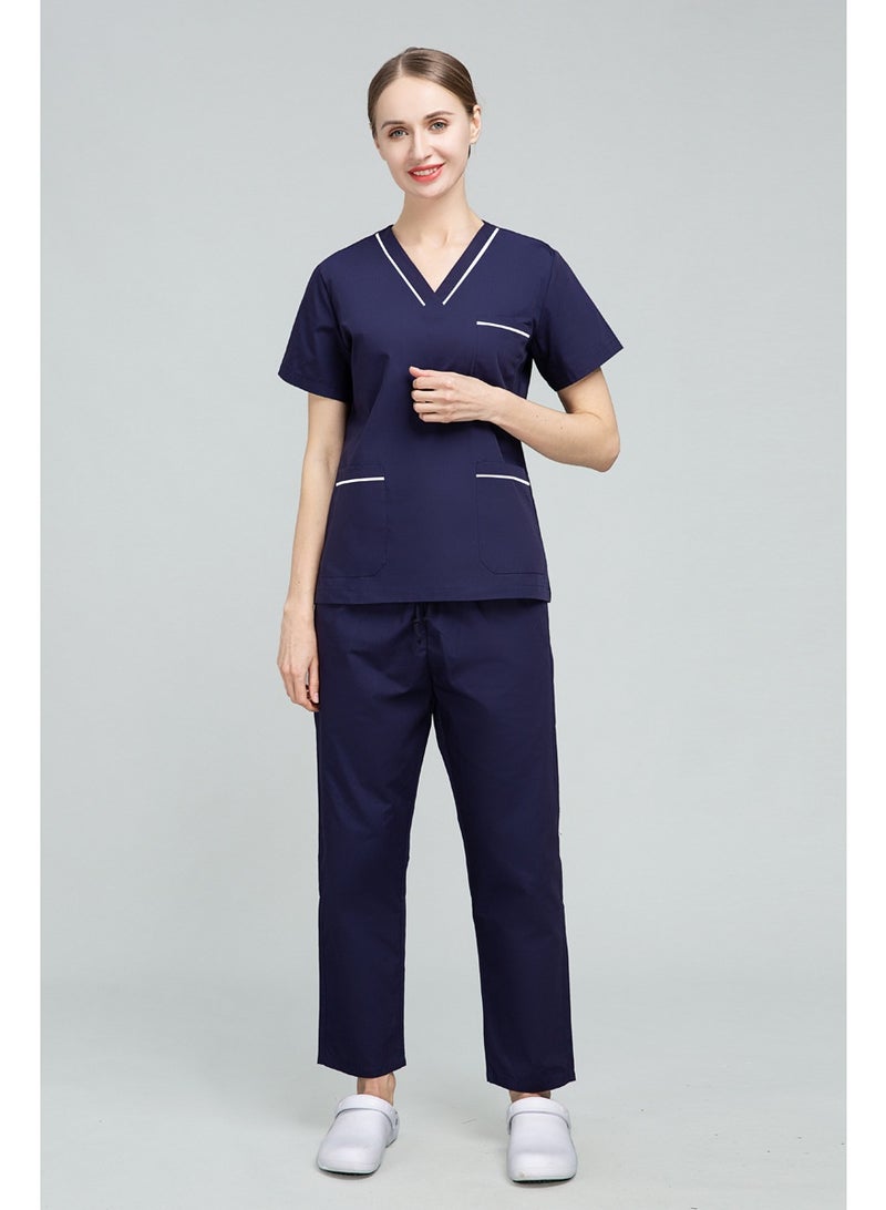 NIBEMINENT Nurse Uniform Women's Summer Thin Short Sleeve Polyester Cotton Hand Washing Clothes Operating Room Dentist Doctor Workwear - Image 2
