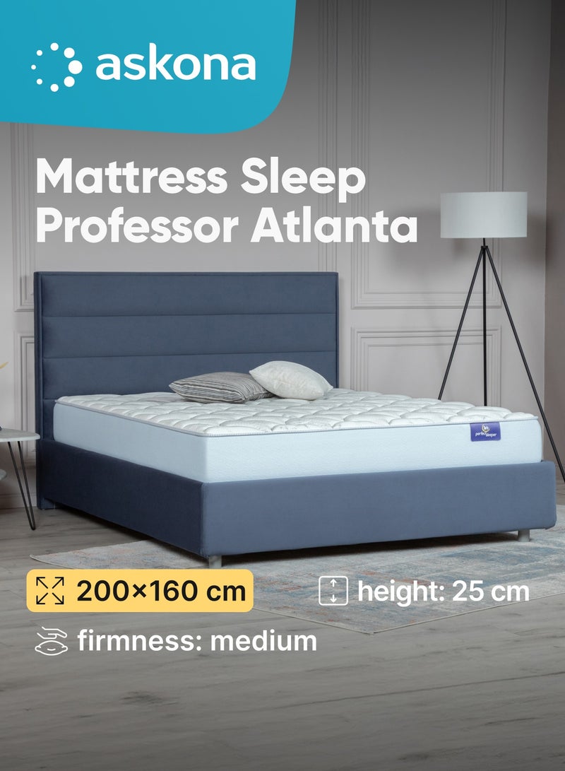 Askona Mattress Sleep Professor Atlanta Medium with Pocket Spring 200x160x25 cm (LxWxH) - Image 1