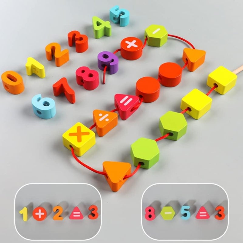 ويوبلز مجموعة خرز للتطريز للأطفال في مرحلة ما قبل المدرسة، 75 خرزة للتطريز، لعبة أرقام وحرف يدوية مع حقيبة سفر، ألعاب مونتيسوري للأطفال من 4 إلى 6 سنوات - Image 4