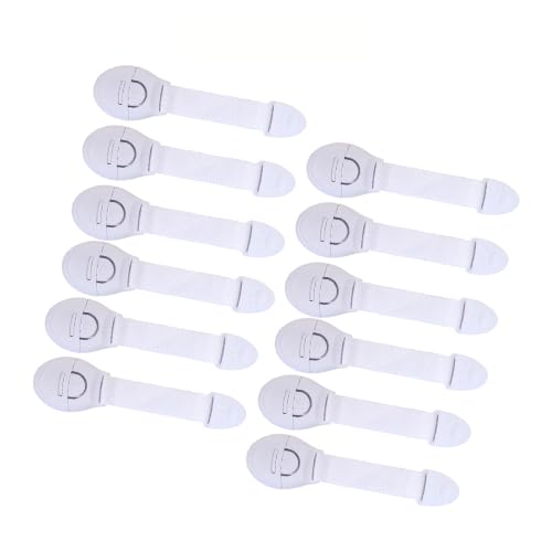 BabySafeHouse Safety Lock for Cabinet, Drawer, Fridge, Cupboard for Child & Infant Safety, Furniture Latch with 3M Adhesive (Pack of 12) (White) - Image 1