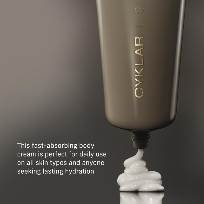 CYKLAR Nutrient Rich Body Cream. Crescent Fragrance Nourishing Moisturizer with Niacinamide and Banana Flower Extract. Deep Hydration, Thick Body Lotion, Dry Skin Cream for Women and Men, 8 Fl Oz - Image 3