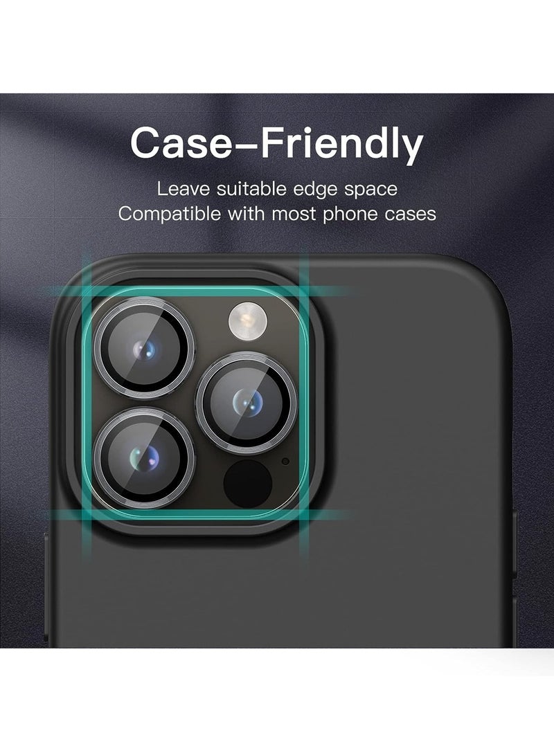 iPhone 15 Pro/iPhone 15 Pro Max/iphone14Pro/14ProMax Camera Lens Protector 9H Tempered Glass Screen Film Protection Cover Anti-scratch Mobile Phone Accessory Metal Individual Ring 3 Capsules - Image 5