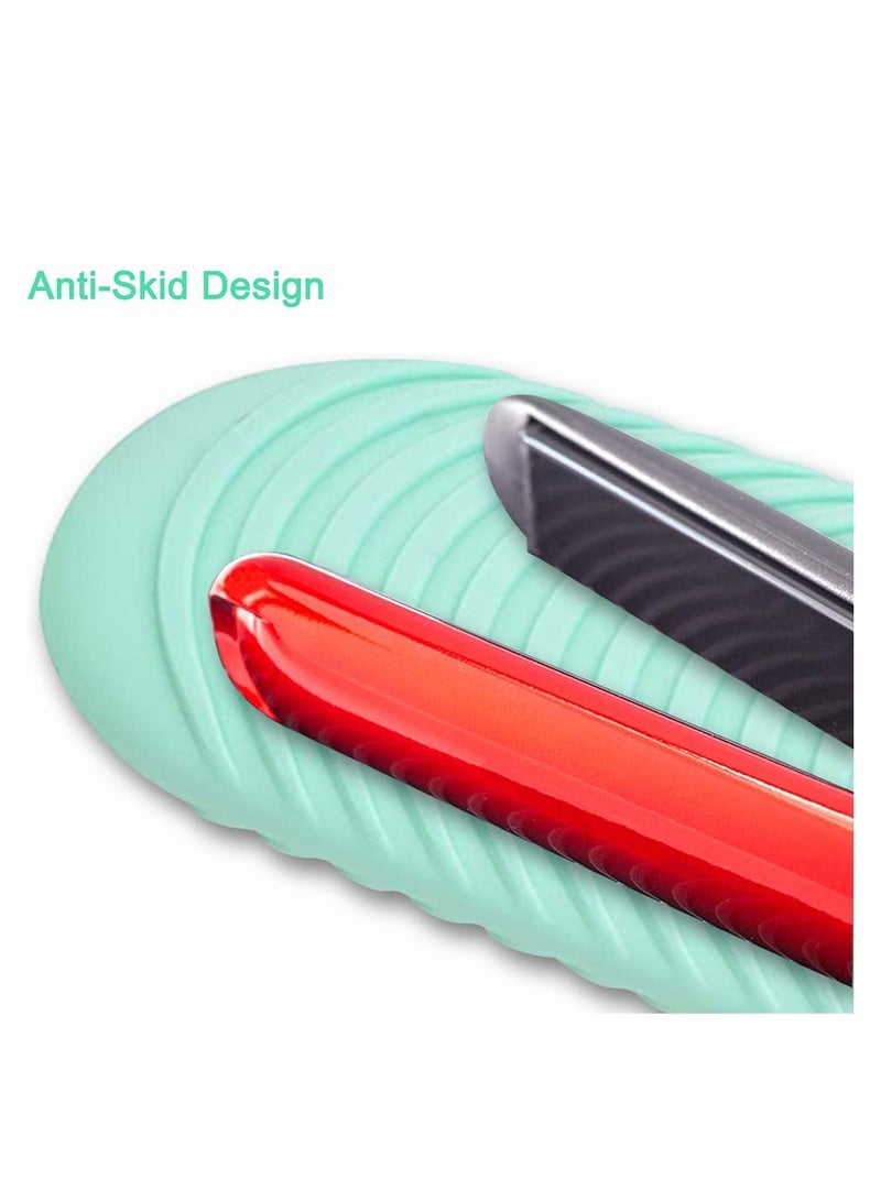 SYOSI  2 Pack Heat Resistant Silicone Mat Pouch for Flat Iron, Curling Iron, Hair Straightener, Hair Curling Wands, Portable Travel Curling Iron Holder Hot Hair Tools (Nordic Green) - Image 5