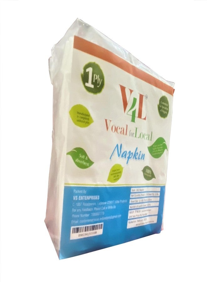 V4L Biodegradable Paper Napkins Tissue Paper Pack of 400 - Image 2