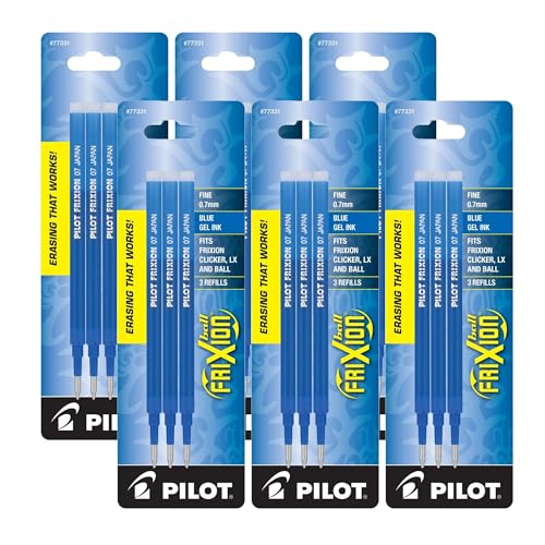 Pilot Gel Ink Refills for FriXion Erasable Gel Ink Pen, Fine Point, Blue Ink, 6 Packs total of 18 refills (77331) - Image 5