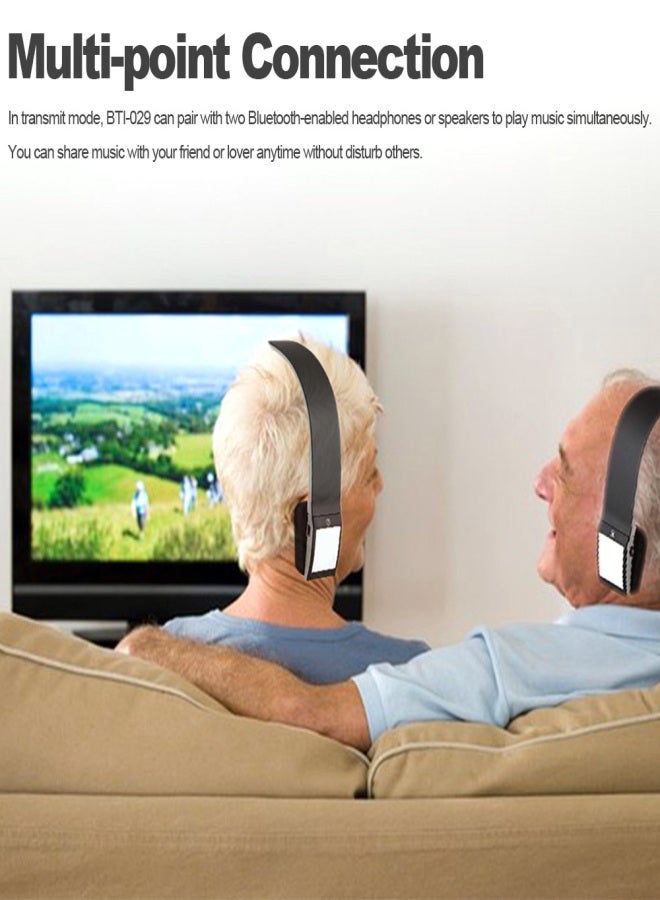 محول صوت ستيريو لاسلكي 2 في 1، مزود بمنفذ بلوتوث 5.0 للإرسال والاستقبال، مع دعم منافذ Toslink/SPDIF البصرية ومنفذ AUX 3.5 ملم، يدعم تقنية aptX. - Image 2