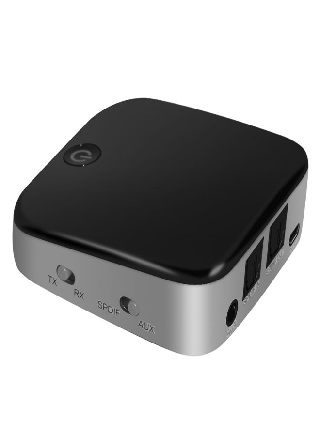 محول صوت ستيريو لاسلكي 2 في 1، مزود بمنفذ بلوتوث 5.0 للإرسال والاستقبال، مع دعم منافذ Toslink/SPDIF البصرية ومنفذ AUX 3.5 ملم، يدعم تقنية aptX. - Image 5