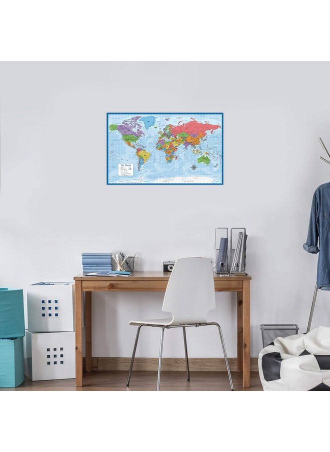 Palace Learning Laminated World Map 18" X 29" Wall Chart Map Of The World Made In The Usa  - Image 4
