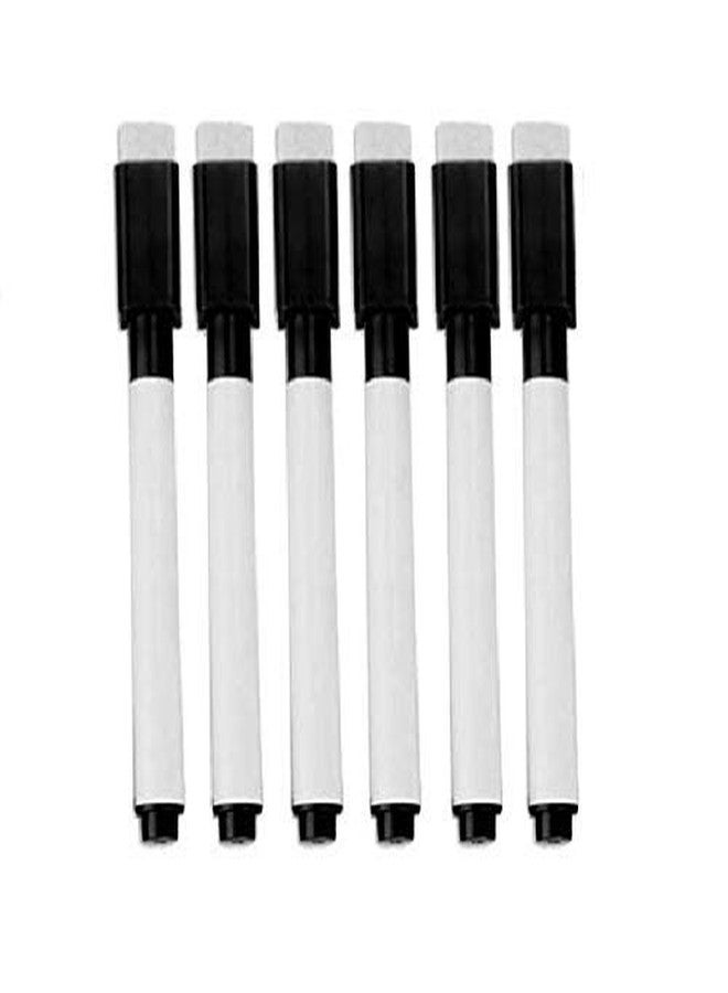 KRAFTMASTERS Dry Erase Markers Magnetic Whiteboard Markers with Attached Erasers with Low Odor - Set of (6) - Image 1