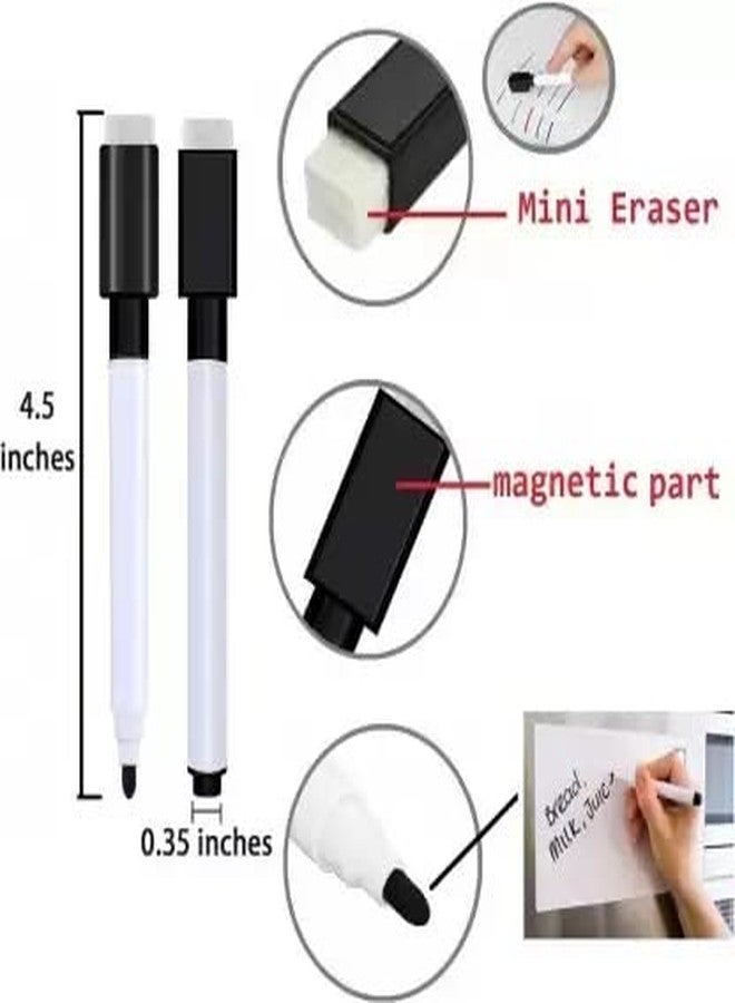 KRAFTMASTERS Dry Erase Markers Magnetic Whiteboard Markers with Attached Erasers with Low Odor - Set of (6) - Image 2