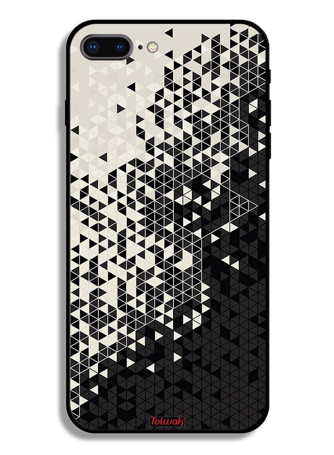 Tolwak Apple iPhone 8 Plus Protective Case Pattern Digital Art Triangle - Image 2