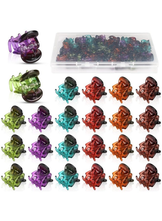 JANYUN 48Pcs Colorful Mini Hair Claw Clips, Small Hair Clips for Girls Women Fine Hair Plastic Multifunction Clamp Clips Hair Accessories Gifts - Image 1