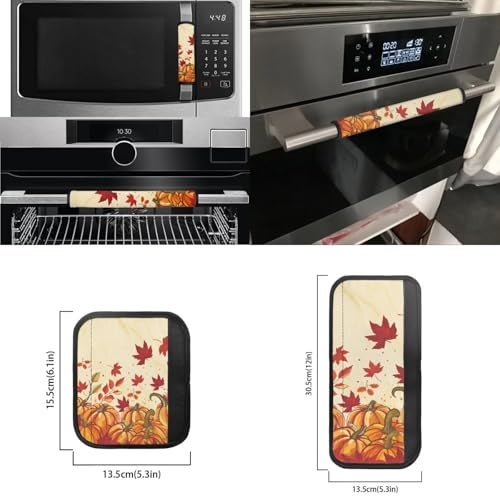 Mintulipy Refrigerator Door Handle Covers 6pcs Red Maple Leaf Pumpkin Appliance Handle Covers Keep Your Kitchen Appliance Clean from Smudges Drips Food Stains Oil - Image 5