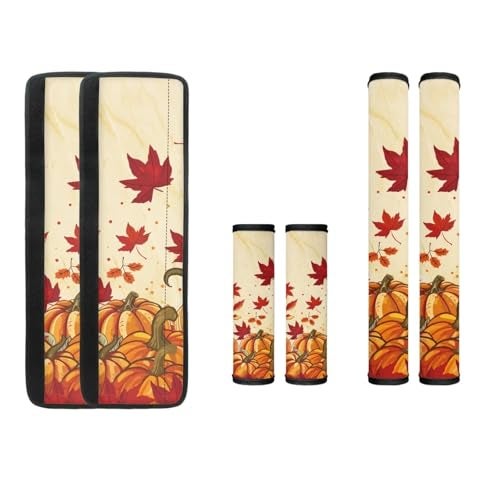 Mintulipy Refrigerator Door Handle Covers 6pcs Red Maple Leaf Pumpkin Appliance Handle Covers Keep Your Kitchen Appliance Clean from Smudges Drips Food Stains Oil - Image 3